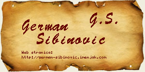 German Sibinović vizit kartica